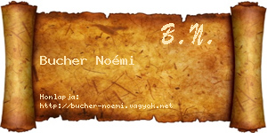 Bucher Noémi névjegykártya
